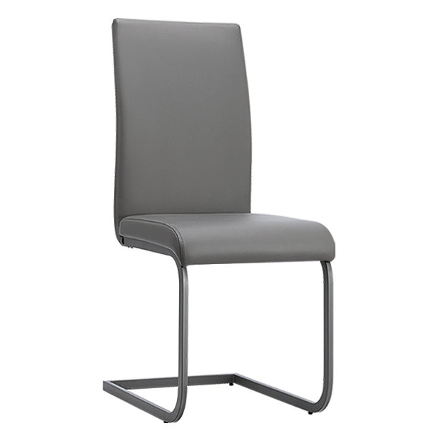 Medford PU Grey Dining Chair with Grey Metal legs (Set of 4)