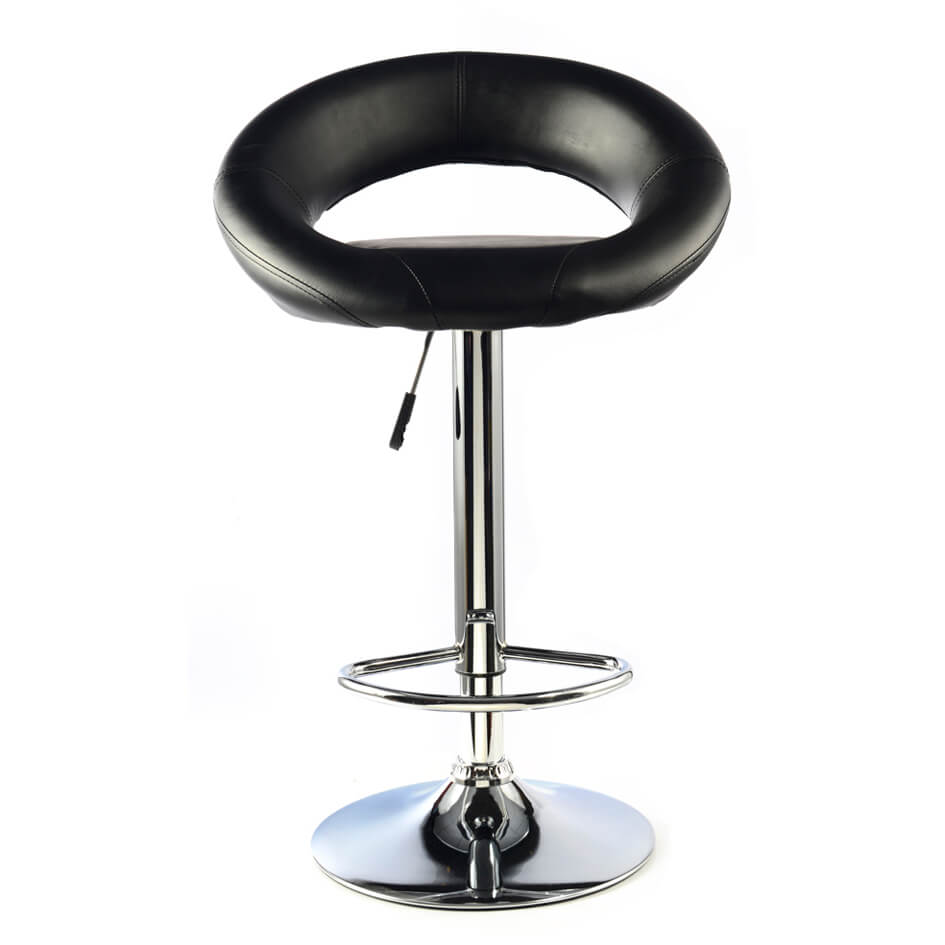 Murry Bar Stool PU Chrome (2s) - Black (Set of 2)