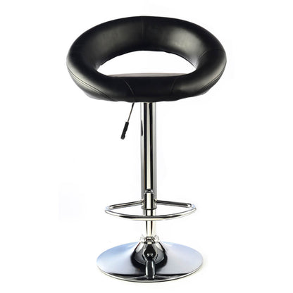 Murry Bar Stool PU Chrome (2s) - Black (Set of 2)