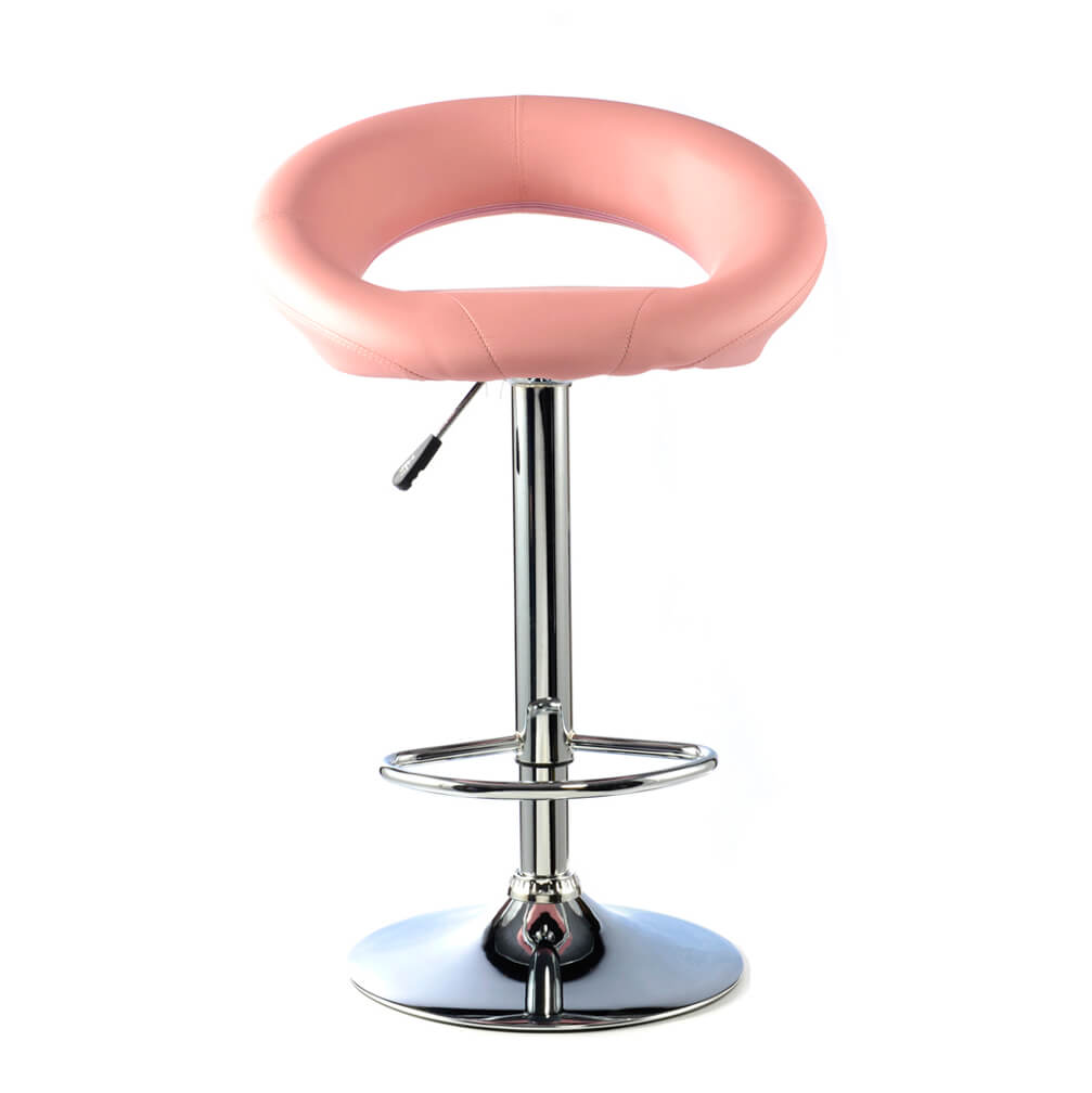 Murry Bar Stool PU Chrome (2s) - Pink (Set of 2)