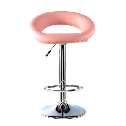 Murry Bar Stool PU Chrome (2s) - Pink (Set of 2)