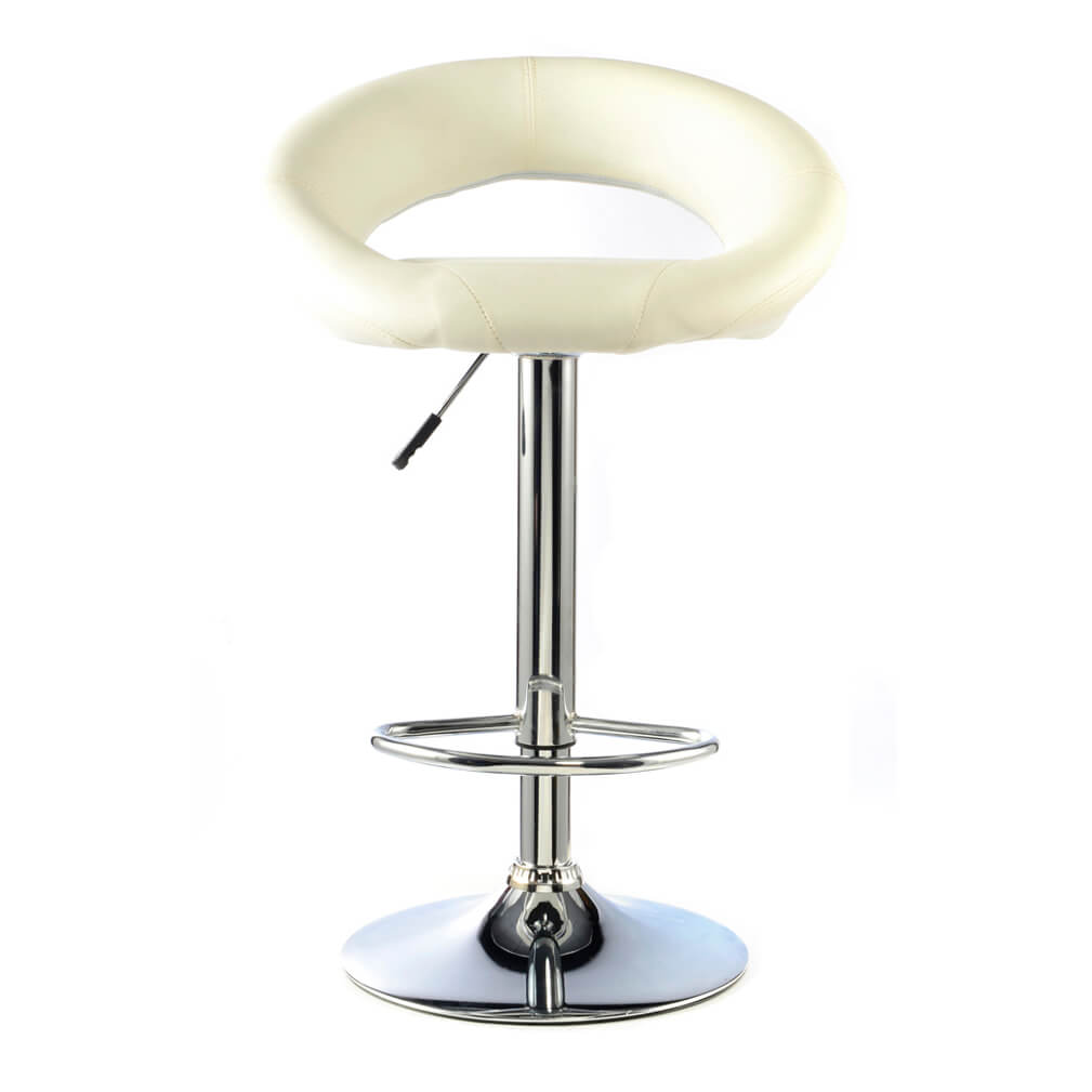 Murry Bar Stool PU Chrome (2s) - White (Set of 2)