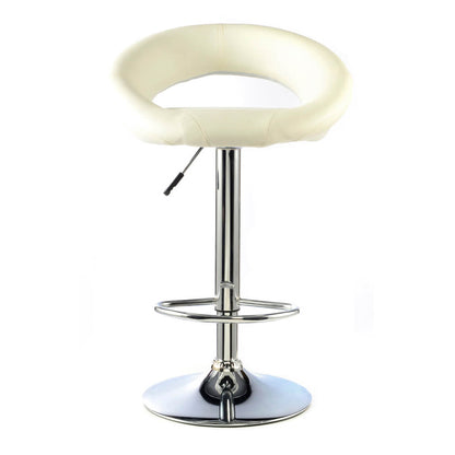 Murry Bar Stool PU Chrome (2s) - White (Set of 2)