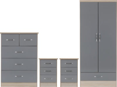 Nevada 2 Door 1 Drawer Wardrobe Bedroom Set