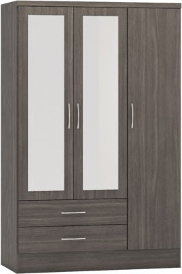 Nevada 3 Door 2 Drawer Mirrored Wardrobe