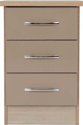 Nevada 3 Drawer Bedside Chest