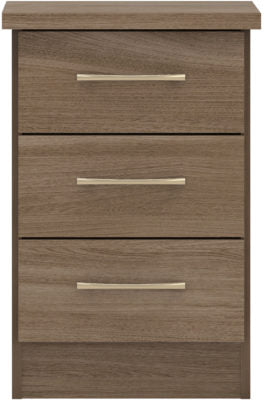 Nevada 3 Drawer Bedside