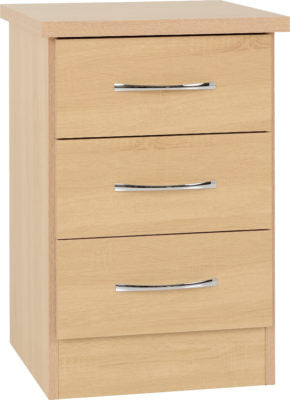 Nevada 3 Drawer Bedside