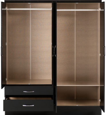 Nevada 4 Door 2 Drawer Mirrored Wardrobe