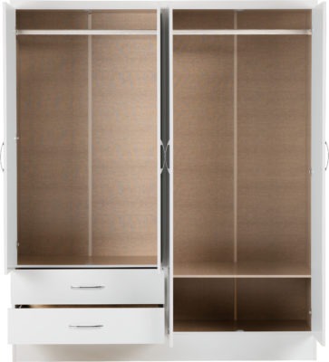 Nevada 4 Door 2 Drawer Mirrored Wardrobe