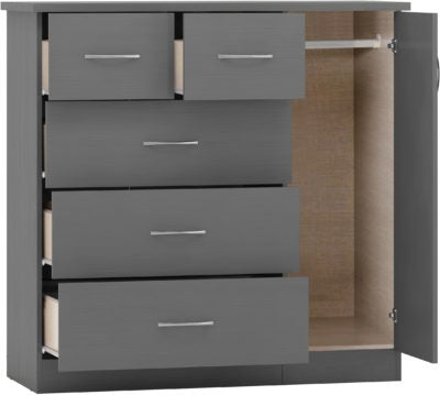 Nevada 5 Drawer Low Wardrobe