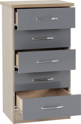 Nevada 5 Drawer Narrow Chest