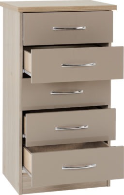 Nevada 5 Drawer Narrow Chest