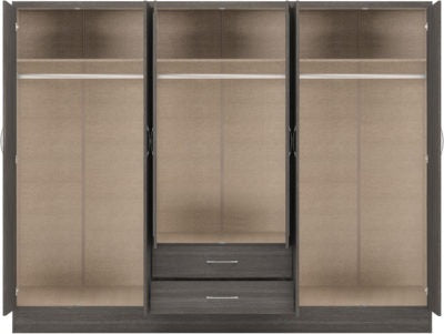 Nevada 6 Door 2 Drawer Mirrored Wardrobe