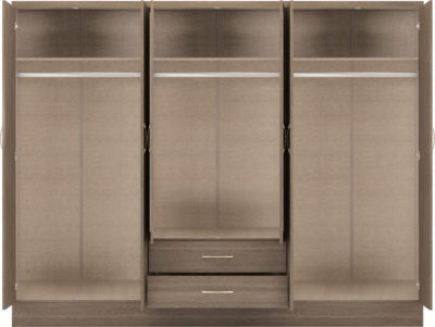 Nevada 6 Door 2 Drawer Mirrored Wardrobe