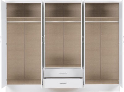 Nevada 6 Door 2 Drawer Mirrored Wardrobe