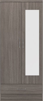 Nevada Mirrored 2 Door 1 Drawer Wardrobe