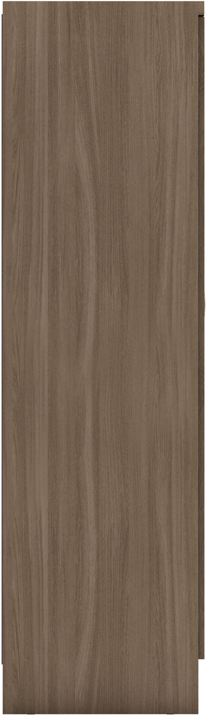 Nevada 6 Door 2 Drawer Mirrored Wardrobe - Rustic Oak Effect