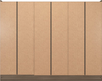 Nevada 6 Door 2 Drawer Mirrored Wardrobe - Rustic Oak Effect