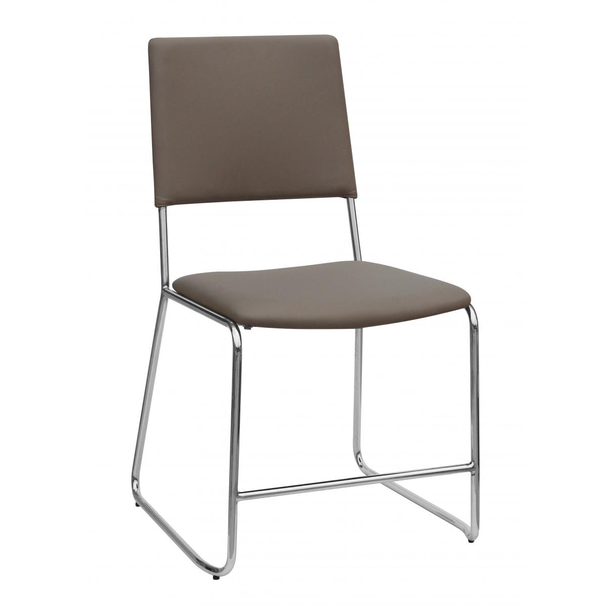 Nevis PU Chairs Taupe & Chrome (Set of 4)