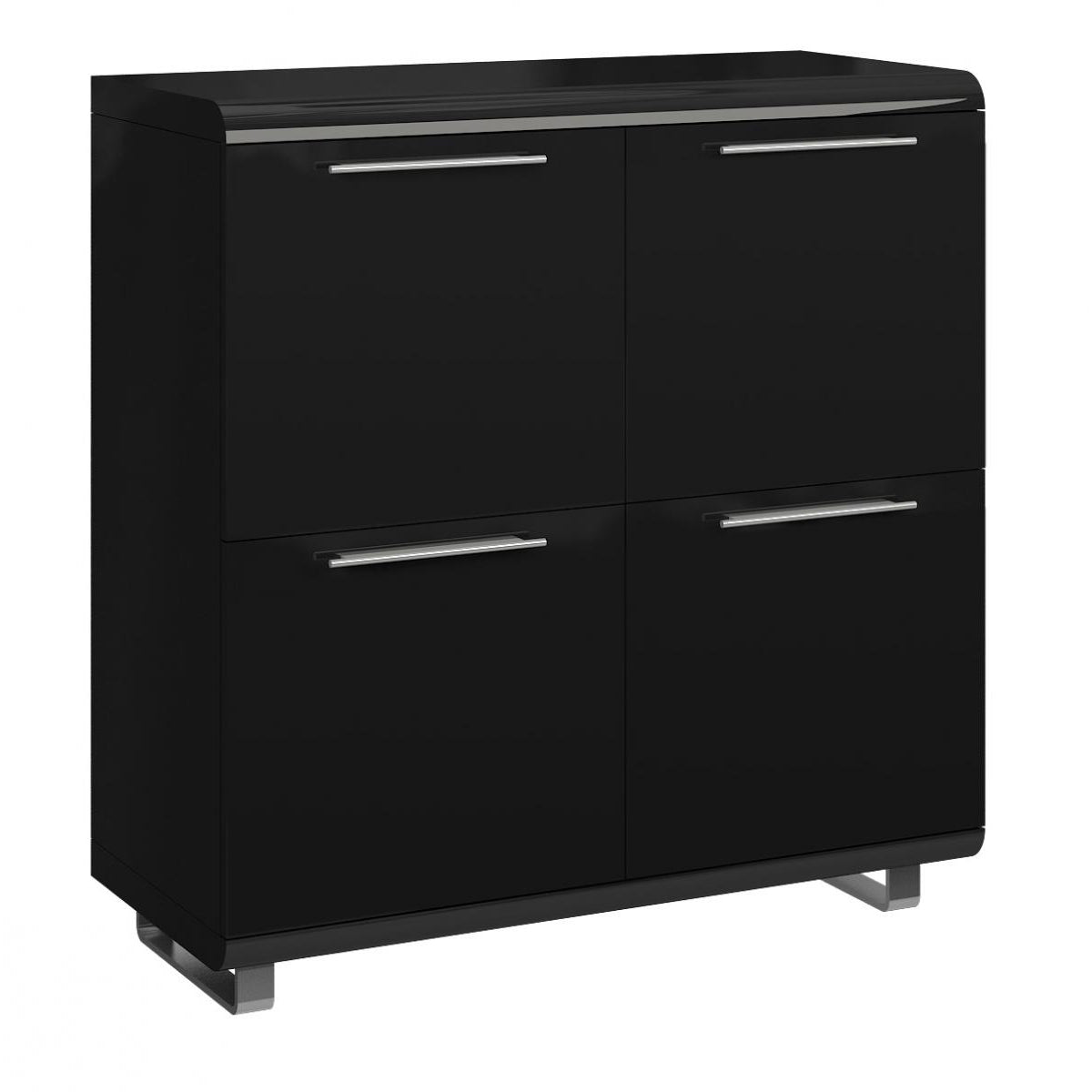 Newline High Gloss Sideboard Small 4 Doors - Black