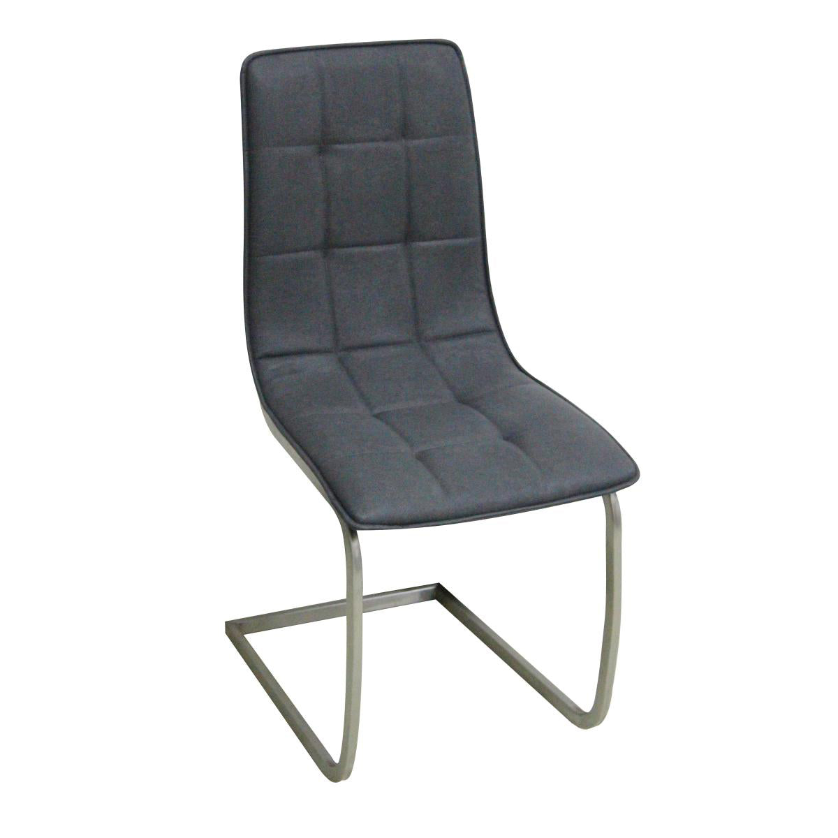 Olivia PU Chairs Chrome - Grey (Set of 2)
