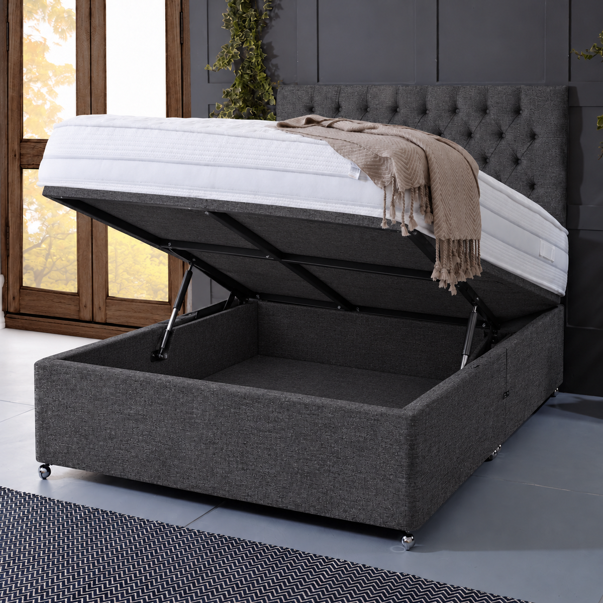 Balmoral Coal Ottoman Bed