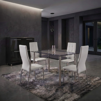 Andora Dining Table Only Chrome & Black
