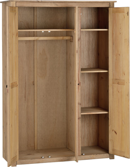 Panama 3 Door Wardrobe - Natural Wax