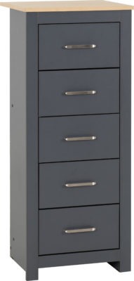 Portland 5 Drawer Narrow Chest