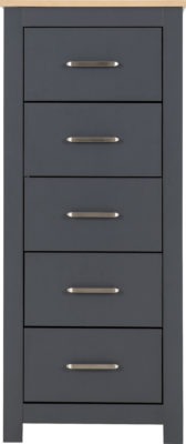 Portland 5 Drawer Narrow Chest