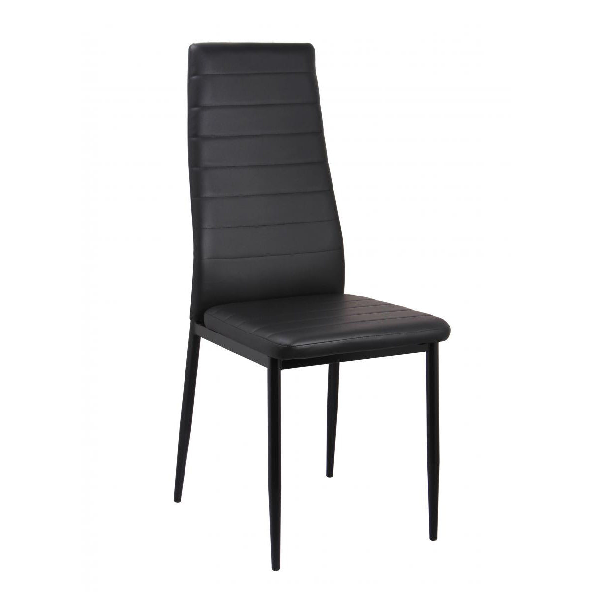 Pearl PU Chairs with Painted Legs - Black PU Black Legs (Set of 6)