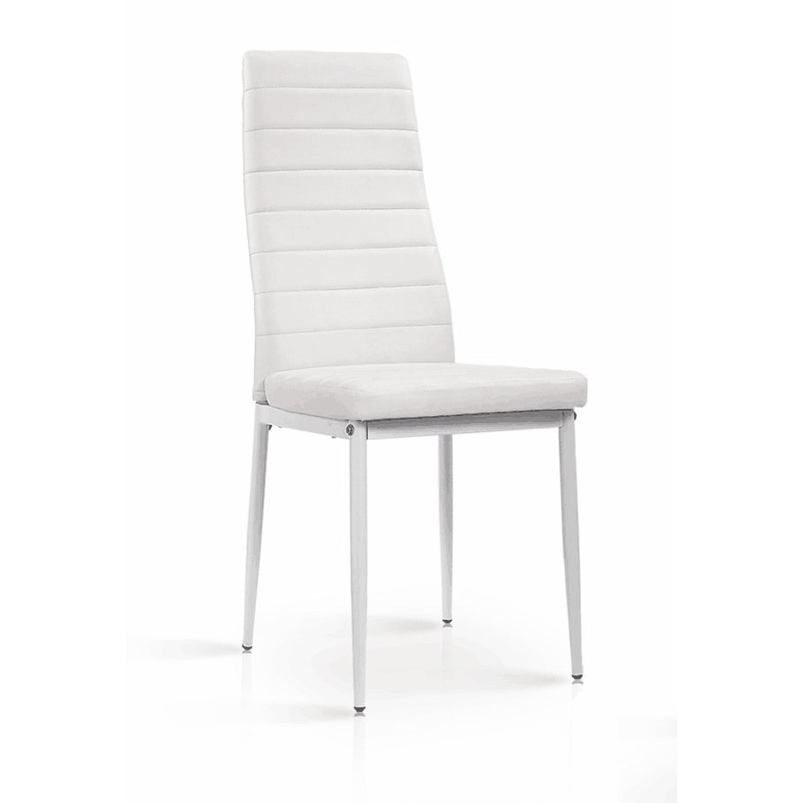 Pearl PU Chairs with Painted Legs - White PU White Legs (Set of 6)
