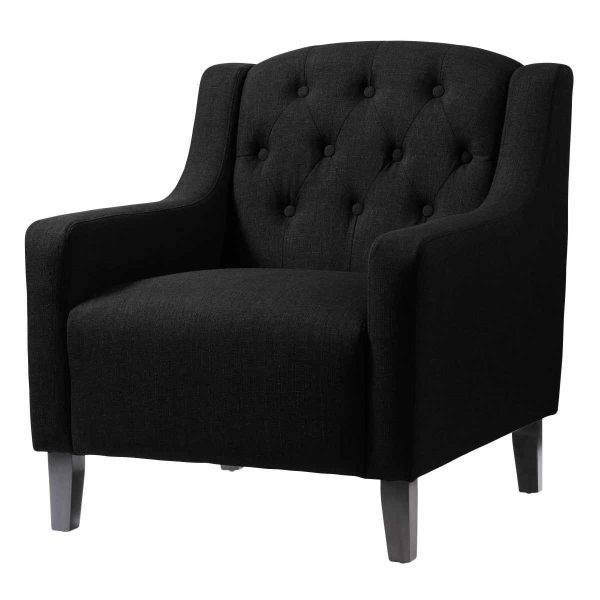 Pemberley Fabric Arm Chair - Black
