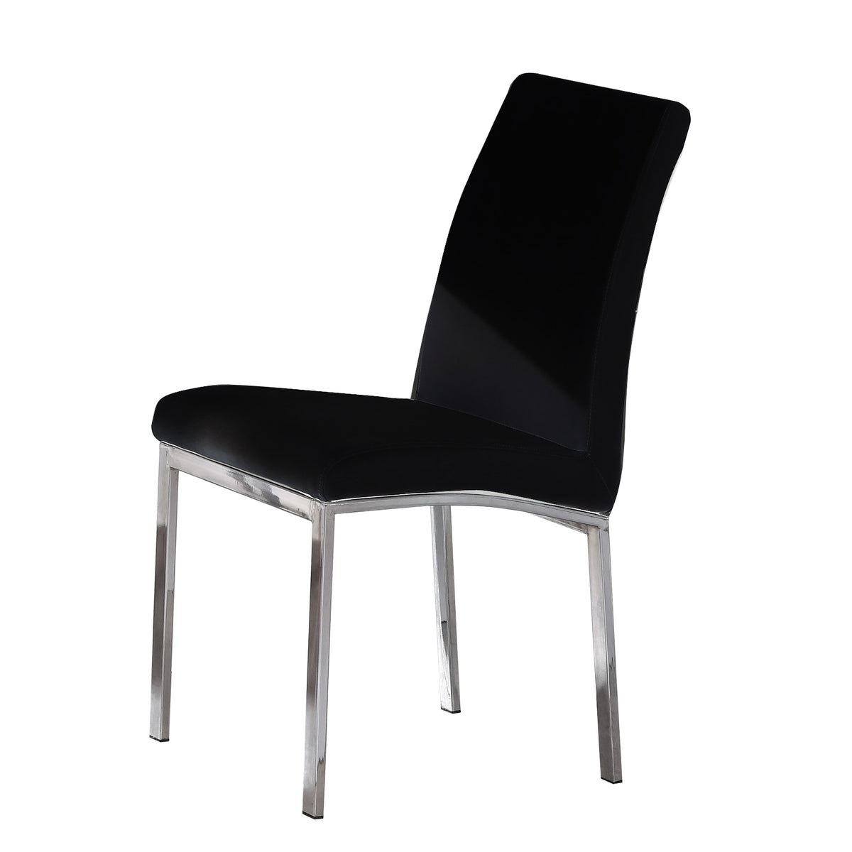 Peru PU Chair Chrome - Black (Set of 4)