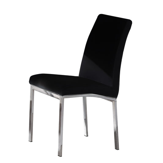 Peru PU Chair Chrome - Black (Set of 4)