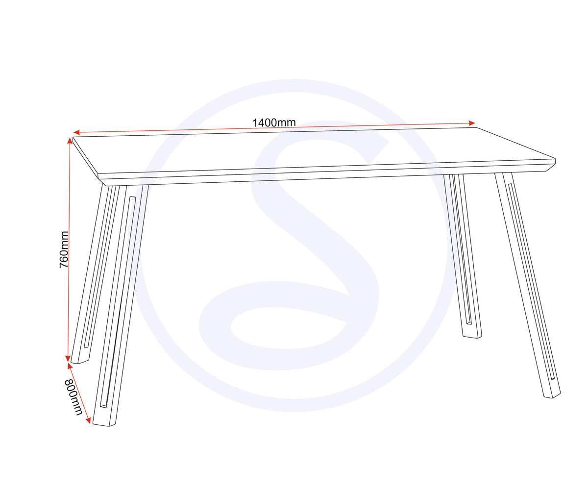 Quebec Straight Edge Dining Table - Medium Oak Effect/Black