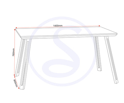 Quebec Straight Edge Dining Table - Medium Oak Effect/Black