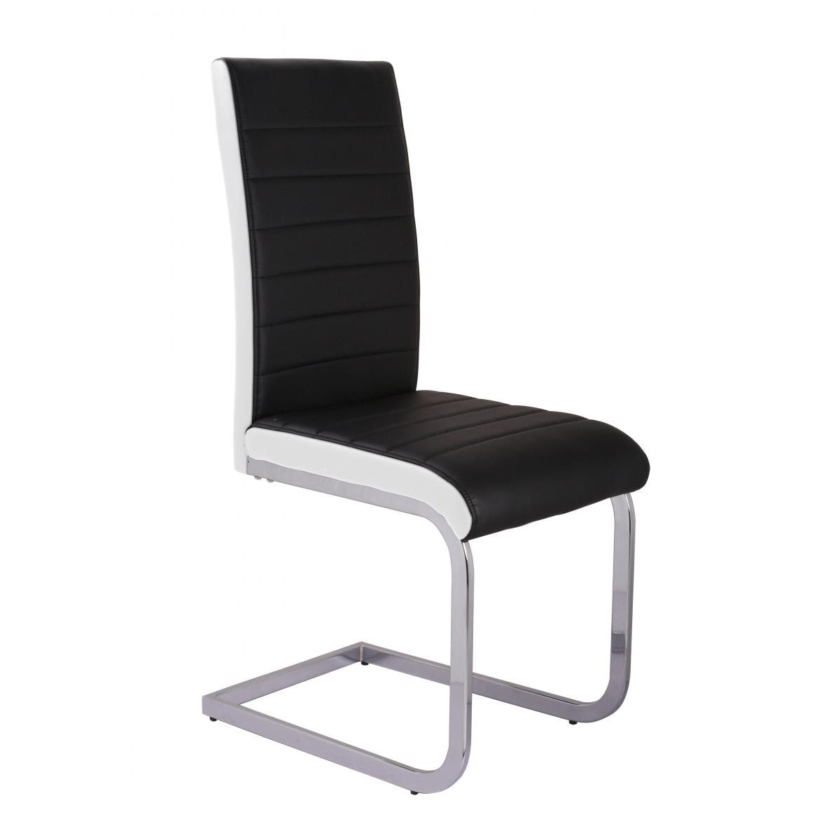Ryker PU Chairs Chrome - Black (Set of 4)
