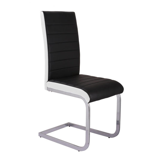 Ryker PU Chairs Chrome - Black (Set of 4)