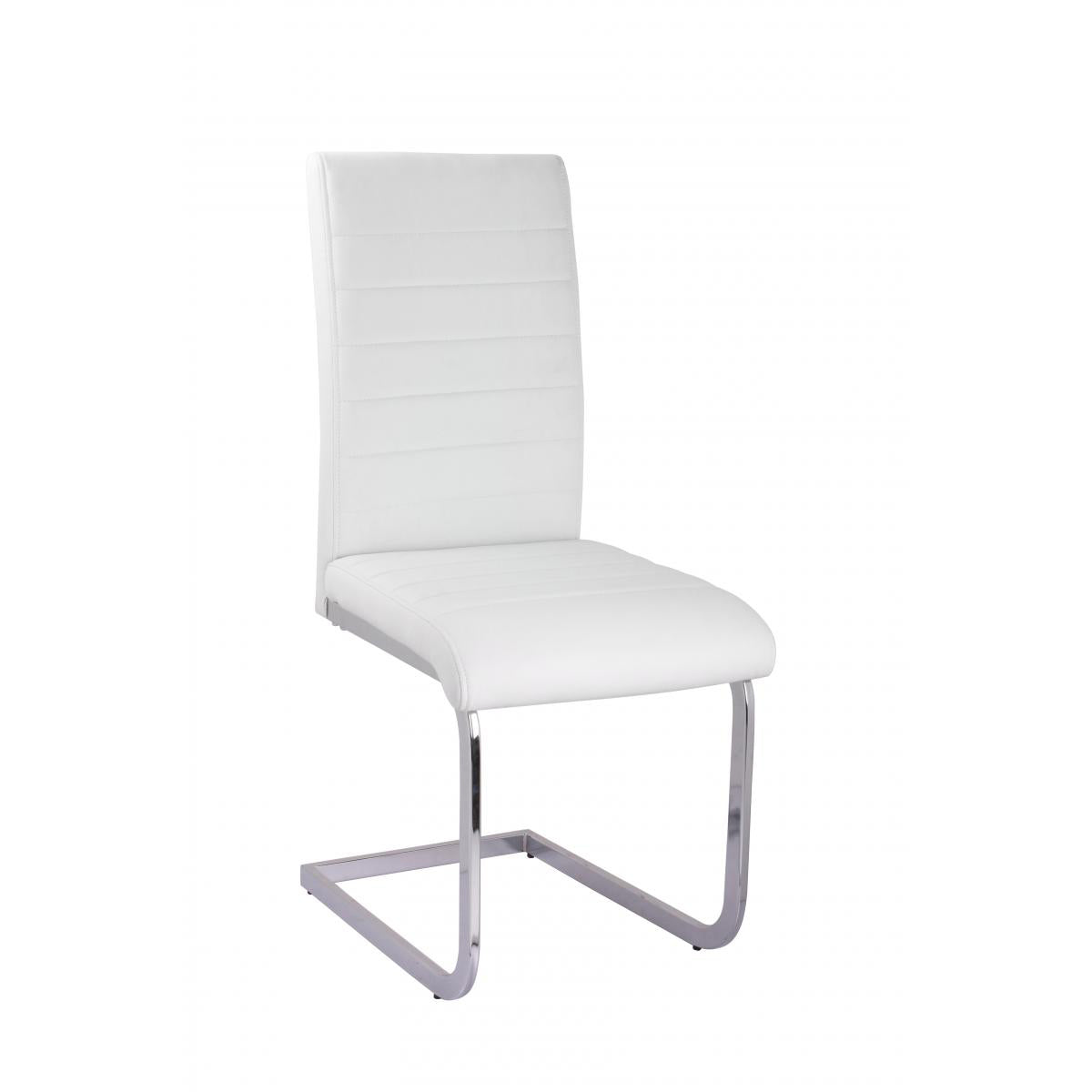 Ryker PU Chairs Chrome - White (Set of 4)