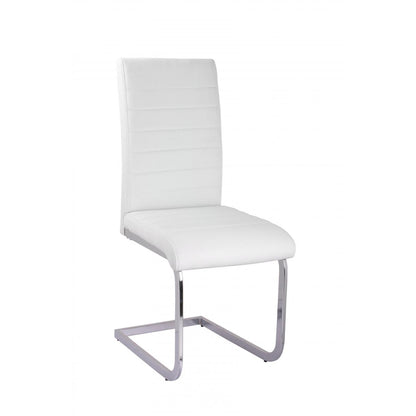 Ryker PU Chairs Chrome - White (Set of 4)