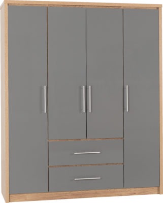 Seville 4 Door 2 Drawer Wardrobe