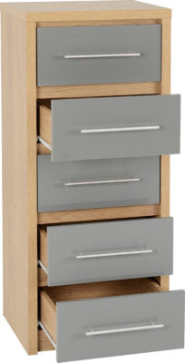 Seville 5 Drawer Narrow Chest