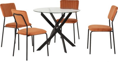 Sheldon Round Glass Top Dining Set