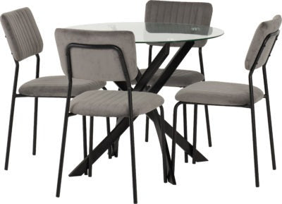 Sheldon Round Glass Top Dining Set