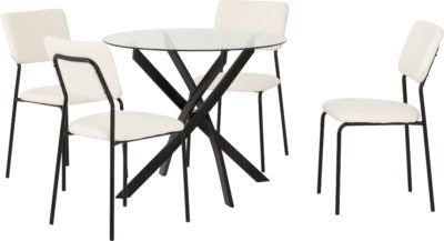 Sheldon Round Glass Top Dining Set