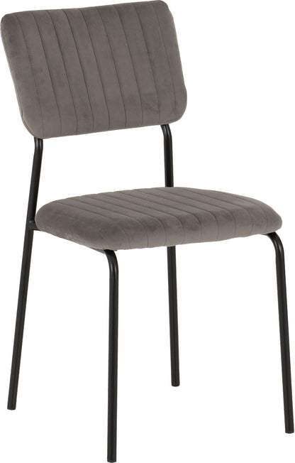 Sheldon Chair (Box of 4) - Grey Velvet Fabric