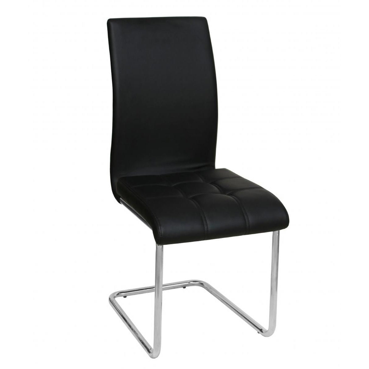 Samurai PU Chairs Chrome (4s) - Black (Set of 4)