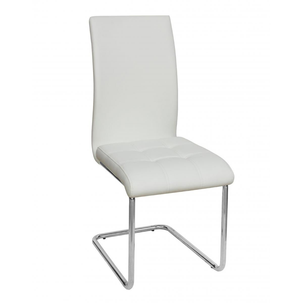 Samurai PU Chairs Chrome (4s) - White (Set of 4)